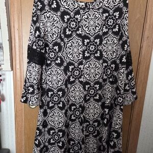 Black and White Midi Dress